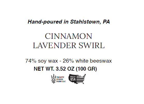 Cinnamon Lavender Swirl Wooden Wick Candle