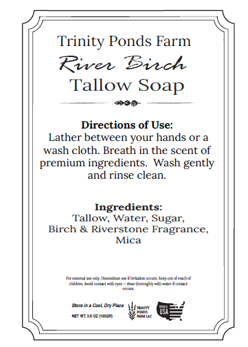 River Birch Soap | Fresh & Earthy Handmade Tallow Soap