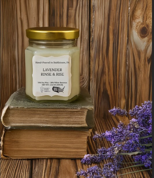 Lavender Rinse & Rise Wooden Wick Candle