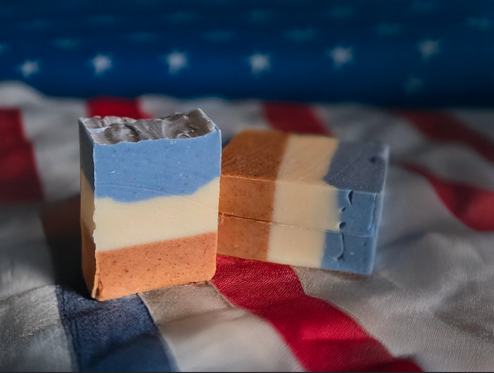 Old Glory Soap | Patriotic Red, White & Blue Handmade Soap