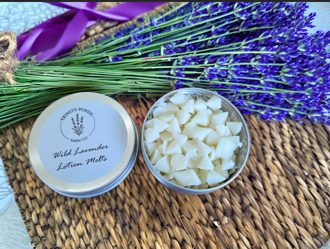 Wild Lavender Lotion Melts | Natural Solid Lotion Melts | Beeswax Shea Butter Moisturizer | Handmade Skincare | Trinity Ponds Farm