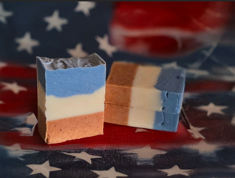 Old Glory Soap | Patriotic Red, White & Blue Handmade Soap