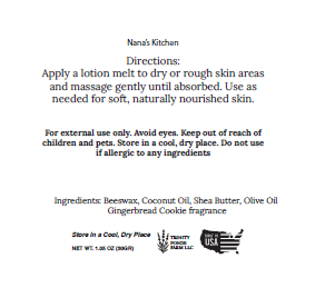 Nana's Kitchen Lotion Melts | Solid Lotion Melt